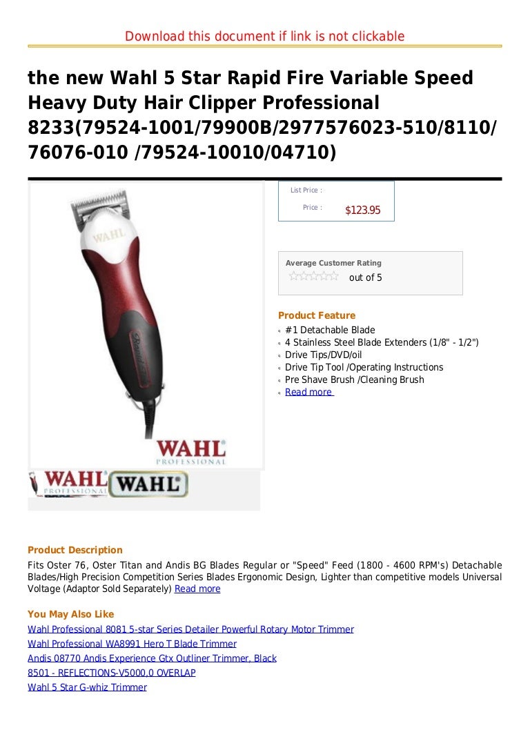 wahl rapid fire clipper