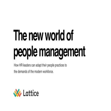 The new world of people management 