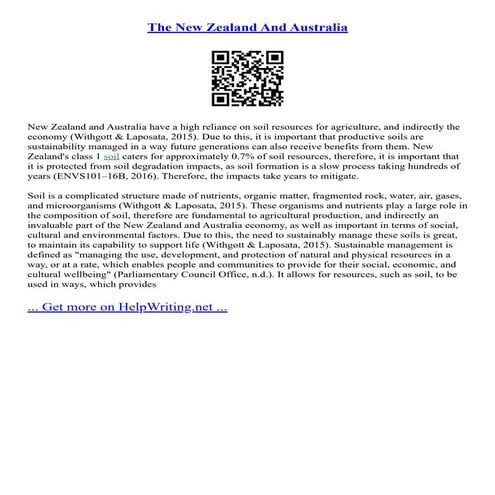 The New Zealand And Australia