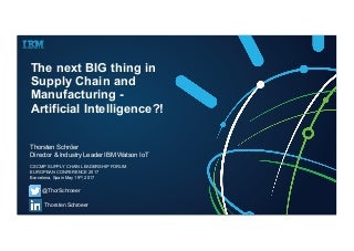 The Next BIG Thing in SCM - AI @ CSCMP Barcelona