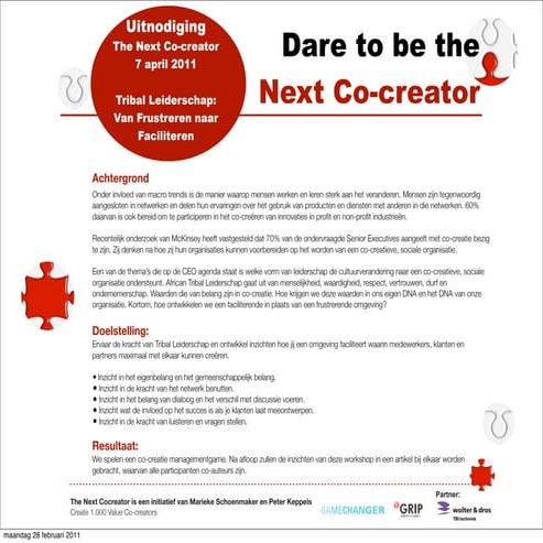 The Nex Cocreator: Tribal leaderschap - Van frustreren naar faciliteren