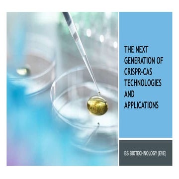 The next generation of crispr–cas technologies and Applications