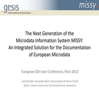 The Next Generation of the Microdat...