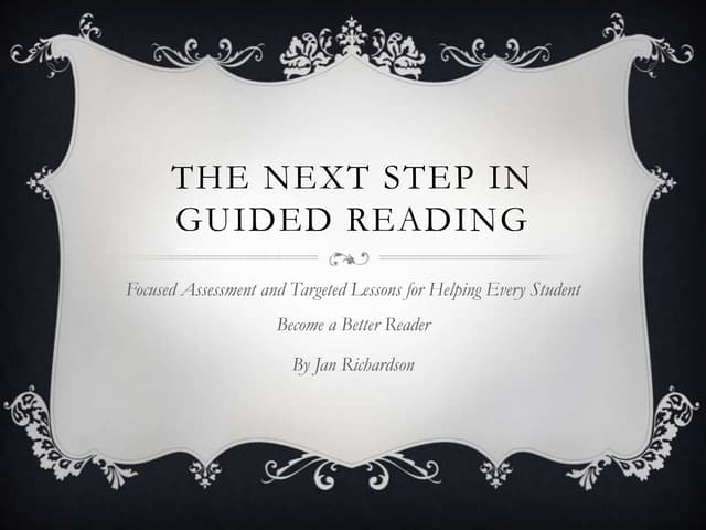 The Next Step in Guided Reading by Jan Richardson