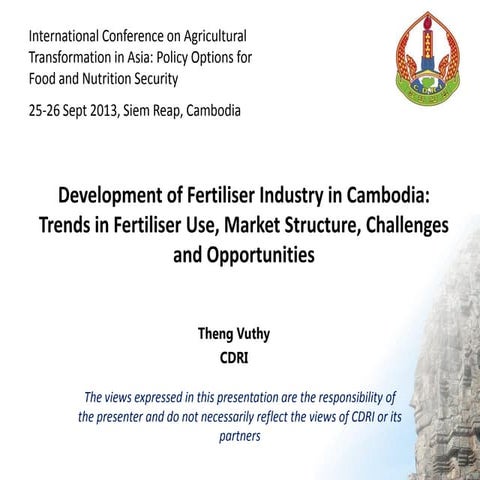 The Fertilizer sector in Cambodia- Theng Vuthy 