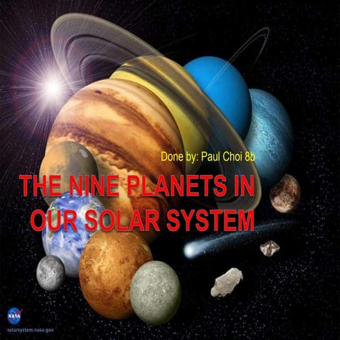 The nine planets in our solar system