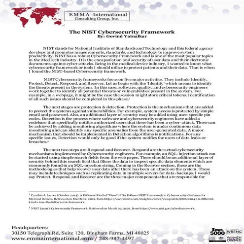 The NIST Cybersecurity Framework | PDF