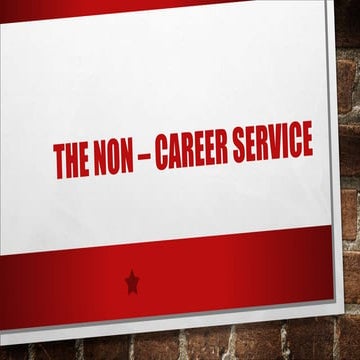  The non   career service