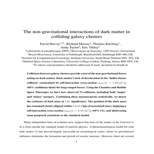 The non gravitational_interactions_of_dark_matter_in_colliding_galaxy_clusters
