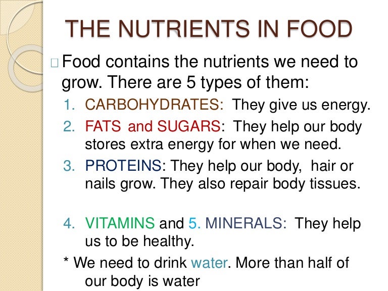 The nutrients in food