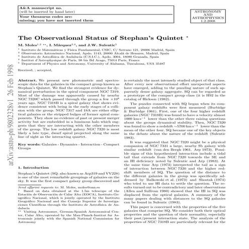 The observational status_of_stephans_quintet