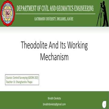 Theodolite and its working mechanism
