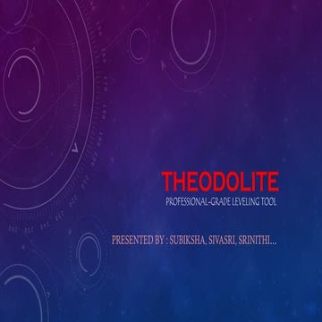 Vernier theodolite surveying and levelling