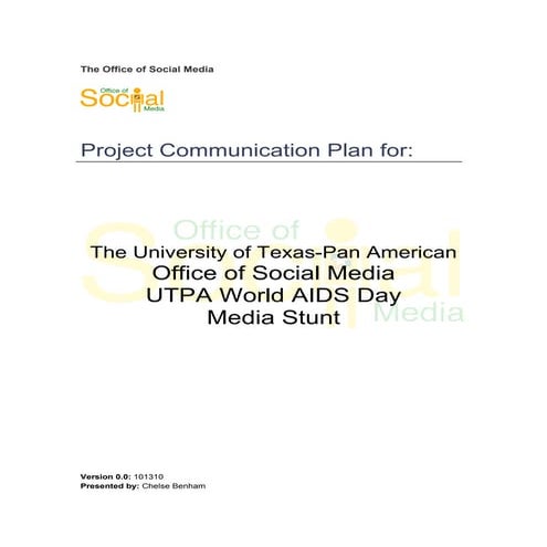 The office of social media aids awareness day media stunt project communications outline (1)