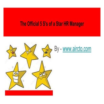 The official 5 s's of a star hr manager