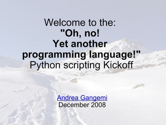 Python scripting kick off