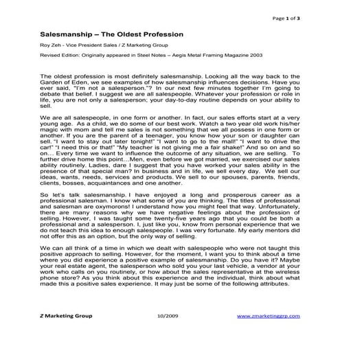 The Oldest Profession