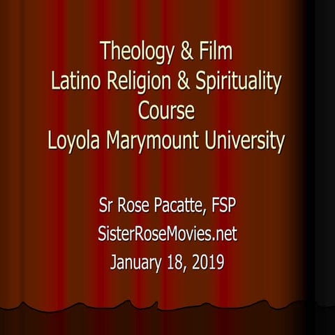 Theology and Film: a Latino Perspective