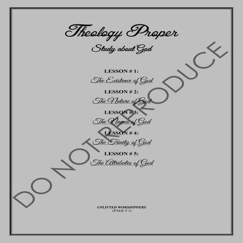 Theology proper   study about god
