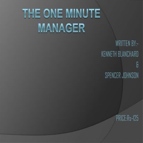 The one minute manager