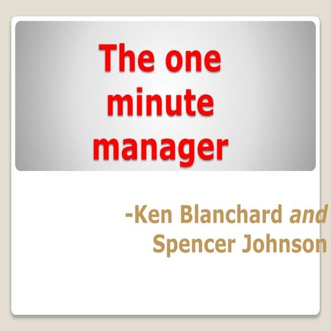 The one minute manager