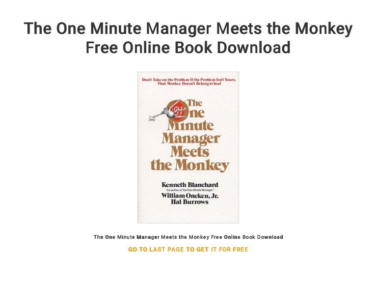 One minute manager monkey ppt image
