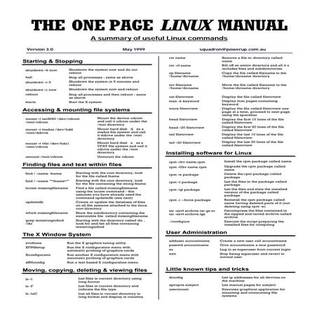 The one page linux manual