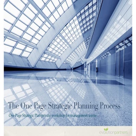 The One Page Strategic Planning process