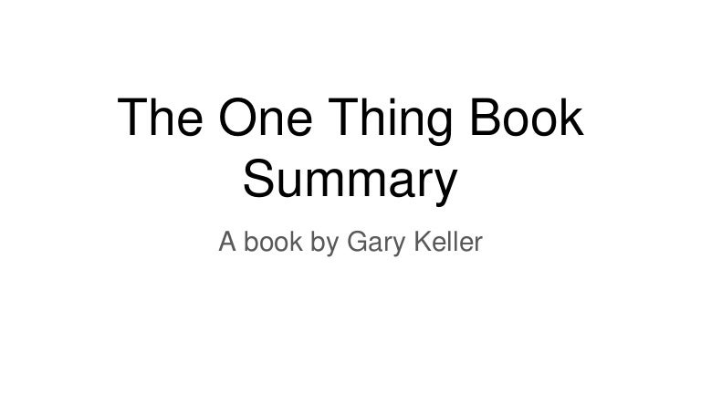 one thing book one thing book