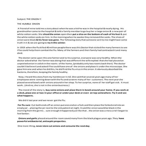 Onion - A Cure for Fever and Flu, Natural healing powers of Onion