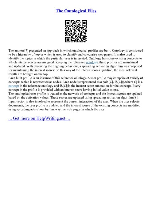 The Ontological Files