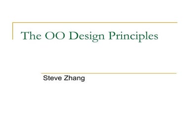 The OO Design Principles