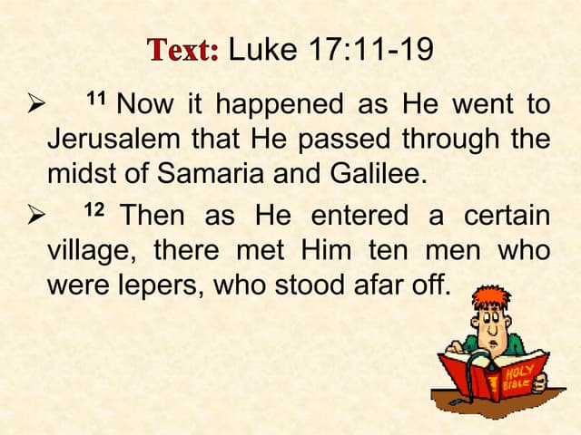 A Thankful Heart Luke 17;11 19 | PPT