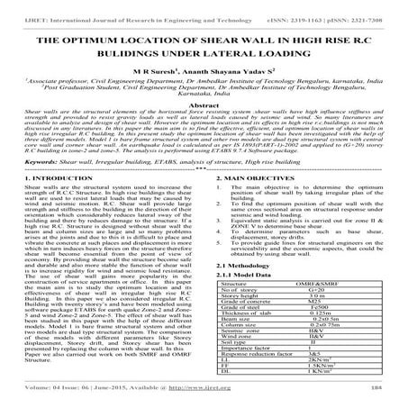 The optimum location of shear wall in high rise r.c bulidings under lateral l...