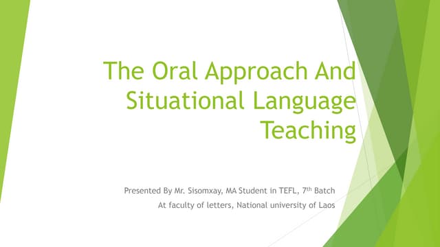 The oral approach and situational l...