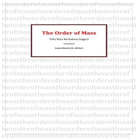 The Order of Mass