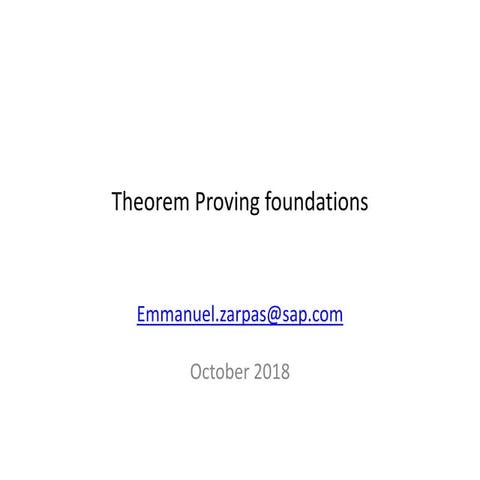 Theorem proving 2018 2019