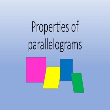 Theorems on parallelogram for mathematics 9 | PPTX