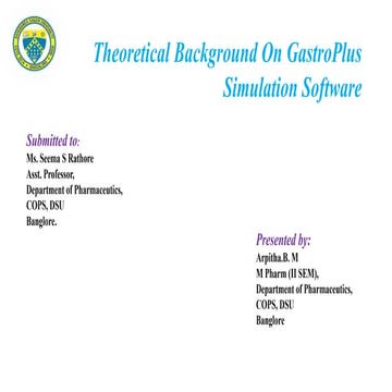 Theoretical background on GastroPlus Simulation Software