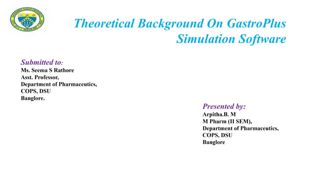 Theoretical background on GastroPlus Simulation Software
