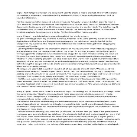 Theoretical evaluation   digital technology