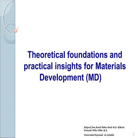 Theoretical foundations and practical insights for md recortada