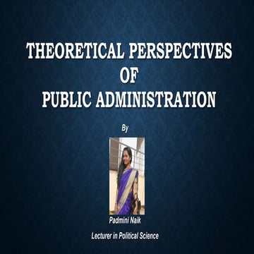 Theoretical Perspectives of Public Administration