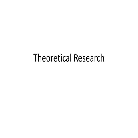 Theoretical research | PPT
