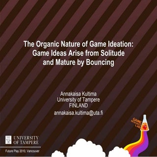The organic nature of game ideation