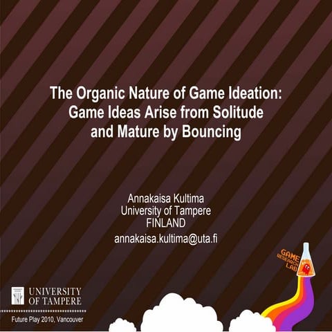 The organic nature of game ideation
