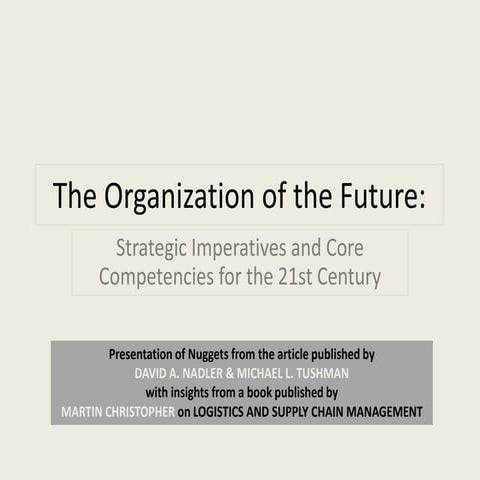 The organization of the future tact presentation fri. sept. 9. 2011