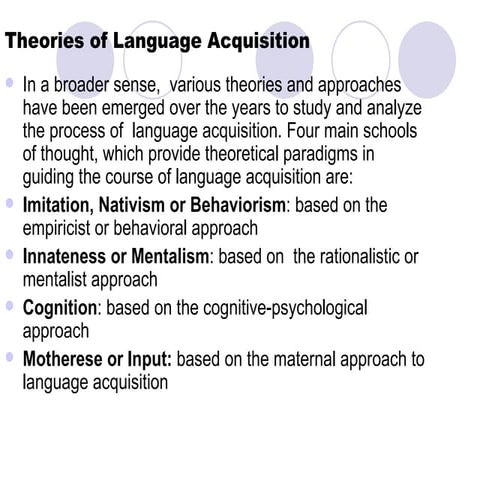 Theories of language acquisition