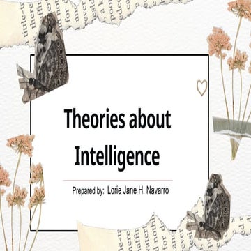 Theories About Intelligence powerpoint presentation