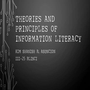 Theories and Principles of Information Literacy